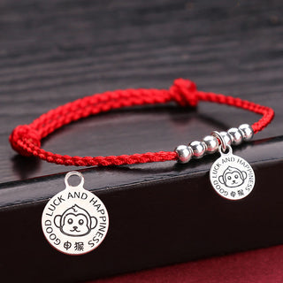 Buddha Gift Chinese Zodiac Kid Red String 999 Sterling Silver Protection Bracelet