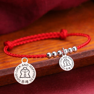 Buddha Gift Chinese Zodiac Kid Red String 999 Sterling Silver Protection Bracelet