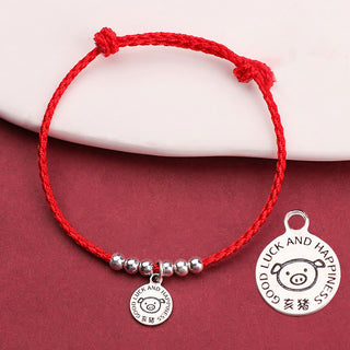 Buddha Gift Chinese Zodiac Kid Red String 999 Sterling Silver Protection Bracelet