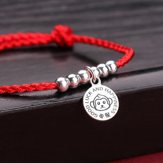 Buddha Gift Chinese Zodiac Kid Red String 999 Sterling Silver Protection Bracelet