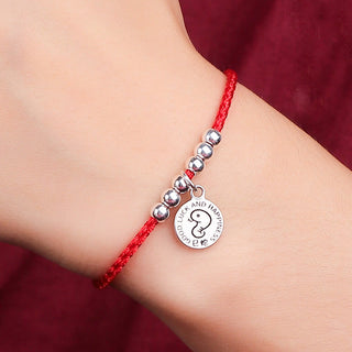 Buddha Gift Chinese Zodiac Kid Red String 999 Sterling Silver Protection Bracelet