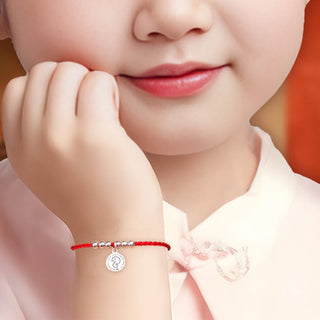 Buddha Gift Chinese Zodiac Kid Red String 999 Sterling Silver Protection Bracelet