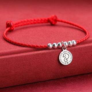 Buddha Gift Chinese Zodiac Kid Red String 999 Sterling Silver Protection Bracelet