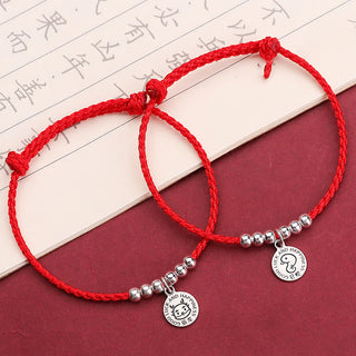 Buddha Gift Chinese Zodiac Kid Red String 999 Sterling Silver Protection Bracelet
