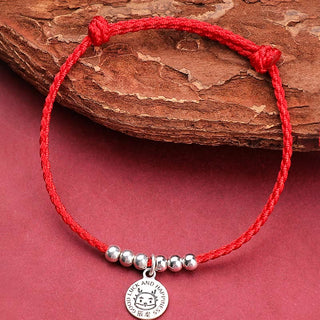 Buddha Gift Chinese Zodiac Kid Red String 999 Sterling Silver Protection Bracelet