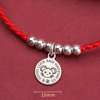 Buddha Gift Chinese Zodiac Kid Red String 999 Sterling Silver Protection Bracelet