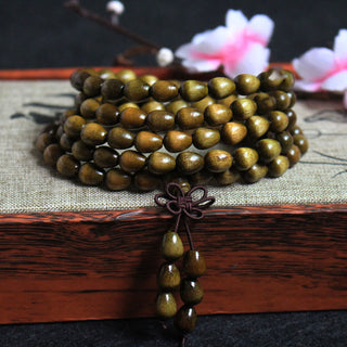 Buddha Gift 108 Mala Teardrop Beads Natural Phoebe Zhennan Wood Protection Bracelet