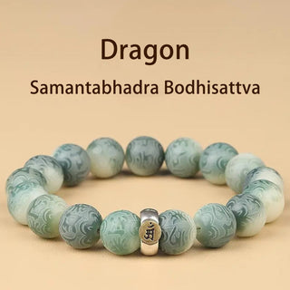 Buddha Gift Chinese Zodiac Natal Buddha Bodhi Seed Om Mani Padme Hum Engraved Wisdom Bracelet