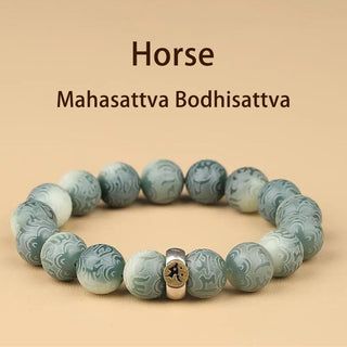 Buddha Gift Chinese Zodiac Natal Buddha Bodhi Seed Om Mani Padme Hum Engraved Wisdom Bracelet