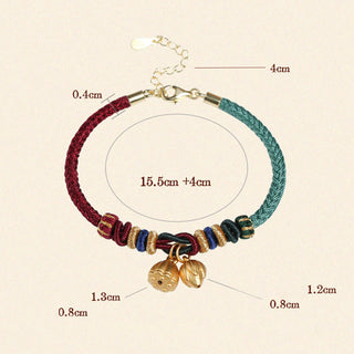 Buddha Gift 999 Sterling Silver Lotus Pod Design Luck Red Green String Bracelet