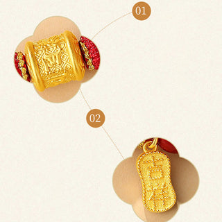 Buddha Gift 999 Sterling Silver Six True Words Om Mani Padme Hum Cinnabar Blessing String Bracelet