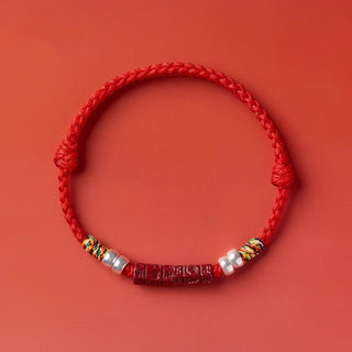 Buddha Gift 925 Sterling Silver Om Mani Padme Hum Cinnabar Blessing Child Adult Bracelet