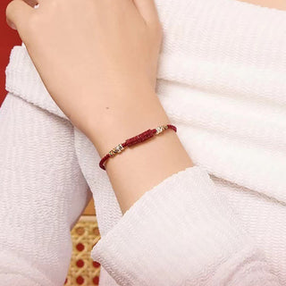 Buddha Gift 925 Sterling Silver Om Mani Padme Hum Cinnabar Blessing Child Adult Bracelet