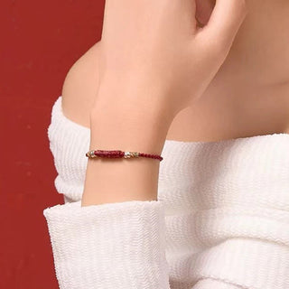 Buddha Gift 925 Sterling Silver Om Mani Padme Hum Cinnabar Blessing Child Adult Bracelet