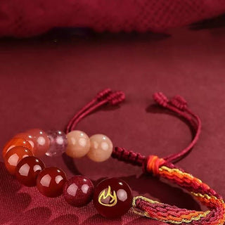 Buddha Gift Five Elements Various Crystal Agate Wealth Reincarnation Knot Braid Bracelet