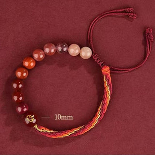 Buddha Gift Five Elements Various Crystal Agate Wealth Reincarnation Knot Braid Bracelet