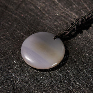 Buddha Gift Vajra Dorje Sanskrit Pattern Natural Various Crystal Black Obsidian Fulfilment Necklace Pendant
