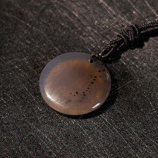 Buddha Gift Swastika Lotus Pattern Natural Various Crystal Black Obsidian Purification Necklace Pendant