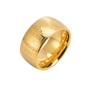 Buddha Gift Chinese Characters Engraved Pattern Titanium Steel Balance Ring
