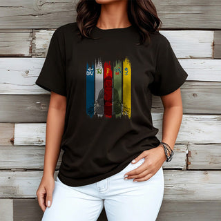 Buddha Gift Six True Words 'Om Mani Padme Hum' Buddha Sitting With Lotus Cotton Tee T-shirt