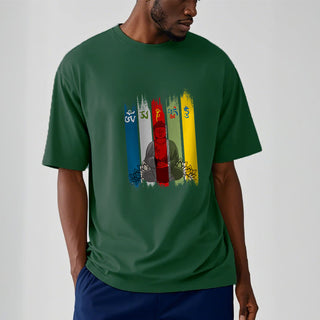 Buddha Gift Six True Words 'Om Mani Padme Hum' Buddha Sitting With Lotus Cotton Tee T-shirt