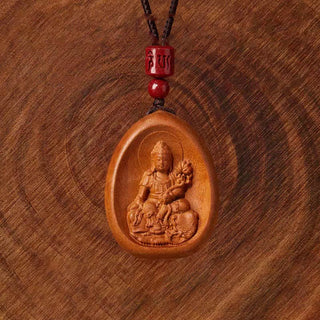 Buddha Gift Peach Wood Cinnabar Om Mani Padme Hum Chinese Zodiac Black String Necklace Pendants