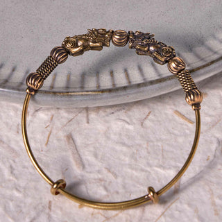 Buddha Gift Pi Xiu Copper Brass Luck Keep Away Evil Spirits Bracelet Bangle