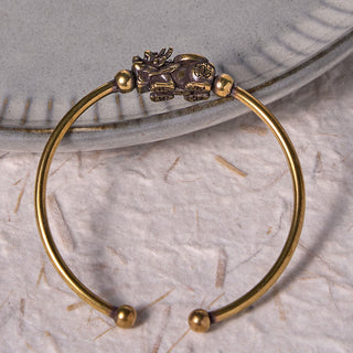 Buddha Gift Pi Xiu Carrying Compass Fu Character Copper Brass Luck Wealth Bracelet Bangle