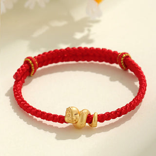 Buddha Gift Handmade 999 Sterling Silver Year Of Snake Red String Luck Braided Bracelet