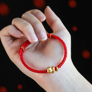 Buddha Gift Handmade 999 Sterling Silver Year Of Snake Red String Luck Braided Bracelet