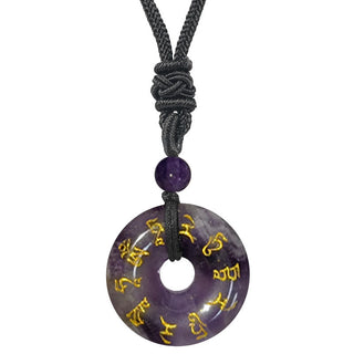 Buddha Gift Green Tara Mantra Natural Various Crystal Black Obsidian Fulfilment Necklace Pendant