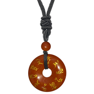 Buddha Gift Green Tara Mantra Natural Various Crystal Black Obsidian Fulfilment Necklace Pendant