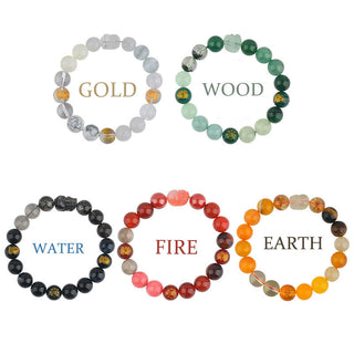 Buddha Gift Five Elements Various Crystal Agate Pixiu Wealth Bracelet
