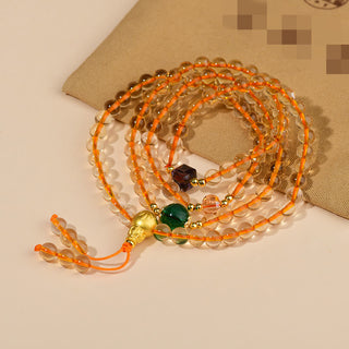 Buddha Gift 108 Mala Beads Citrine Happiness Bracelet