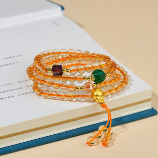 Buddha Gift 108 Mala Beads Citrine Happiness Bracelet