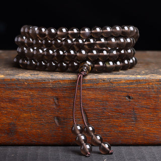Buddha Gift 108 Mala Beads Black Obsidian lce Obsidian Fulfilment Bracelet