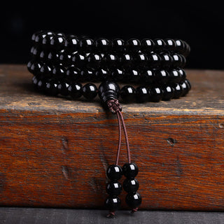 Buddha Gift 108 Mala Beads Black Obsidian lce Obsidian Fulfilment Bracelet