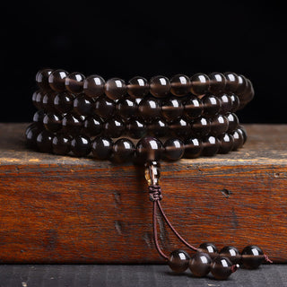 Buddha Gift 108 Mala Beads Black Obsidian lce Obsidian Fulfilment Bracelet