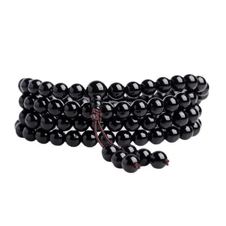 Buddha Gift 108 Mala Beads Black Obsidian lce Obsidian Fulfilment Bracelet