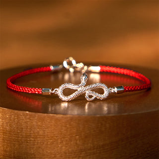 Buddha Gift 999 Sterling Silver Year Of Snake Red String Protection Braided Bracelet