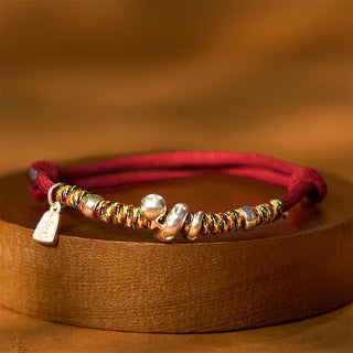 Buddha Gift 999 Sterling Silver Year Of Snake Red String Happiness Protection Braided Bracelet