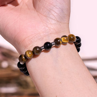 Buddha Gift 2Pcs Hematite Tiger Eye Blue Tiger Eye Powerful Bracelet Set