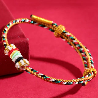 Buddha Gift Five Elements Colorful String Completeness Knot Reef Knot Braid Luck Bracelet