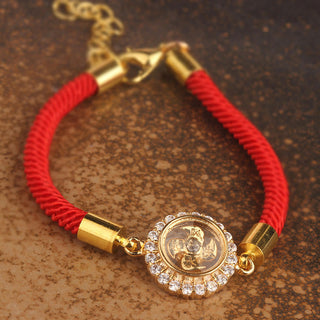 Buddha Gift Red String Copper Brass Rotatable Windmill Feng Sheng Shui Qi Protection Braided Bracelet