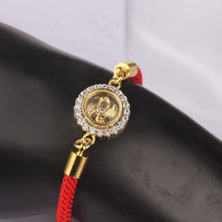 Buddha Gift Red String Copper Brass Rotatable Windmill Feng Sheng Shui Qi Protection Braided Bracelet