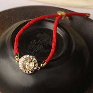 Buddha Gift Copper Brass Feng Sheng Shui Qi Rotatable Windmill  Red String Faith Braided Bracelet