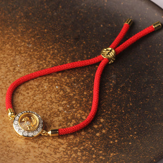 Buddha Gift Copper Brass Feng Sheng Shui Qi Rotatable Windmill  Red String Faith Braided Bracelet