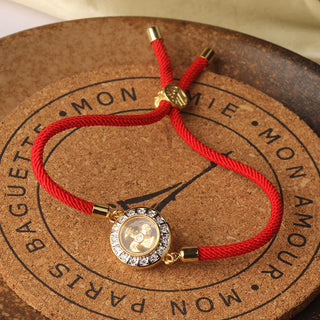 Buddha Gift Copper Brass Feng Sheng Shui Qi Rotatable Windmill  Red String Faith Braided Bracelet
