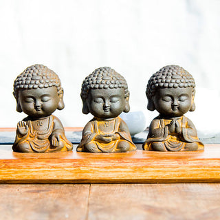 Buddha Gift Small Meditating Buddha Iron Powder Rust Cast Resin Statue Home Decoration