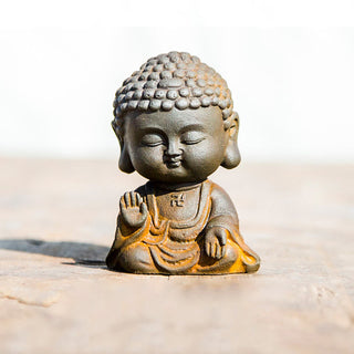 Buddha Gift Small Meditating Buddha Iron Powder Rust Cast Resin Statue Home Decoration